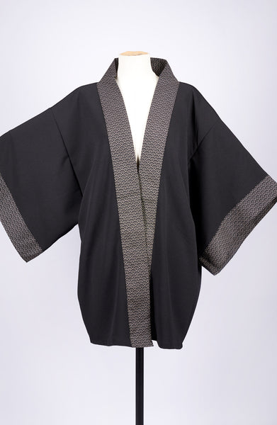 Kimono HIME noir nami N9 - Fleurs d'Ascenseurs