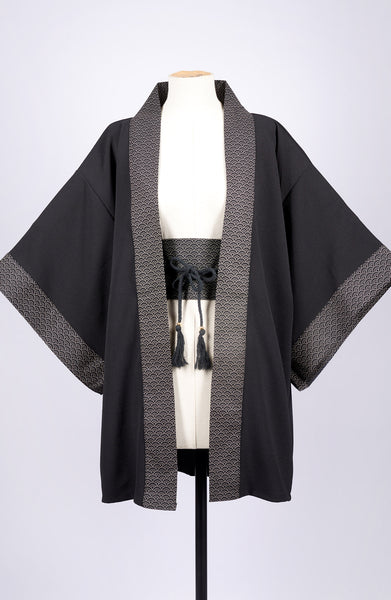 Kimono HIME noir nami N9 - Fleurs d'Ascenseurs