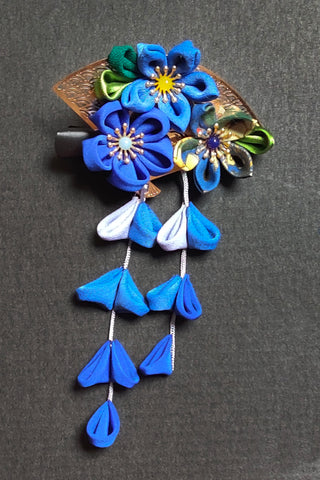 Barrette HANA Klimt bleu - Fleurs d'Ascenseurs