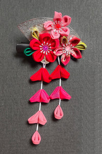 Barrette HANA Rouge rose - Fleurs d'Ascenseurs