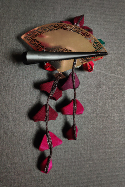 Barrette HANA Seventies rouge - Fleurs d'Ascenseurs