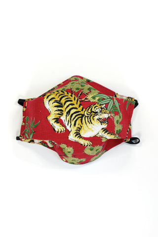 Masque de protection AFNOR en tissu Tigre rouge