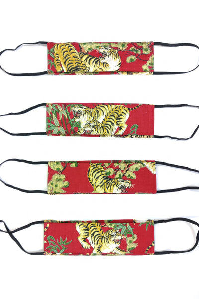 Masque de protection AFNOR en tissu Tigre rouge