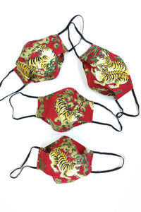 Masque de protection AFNOR en tissu Tigre rouge