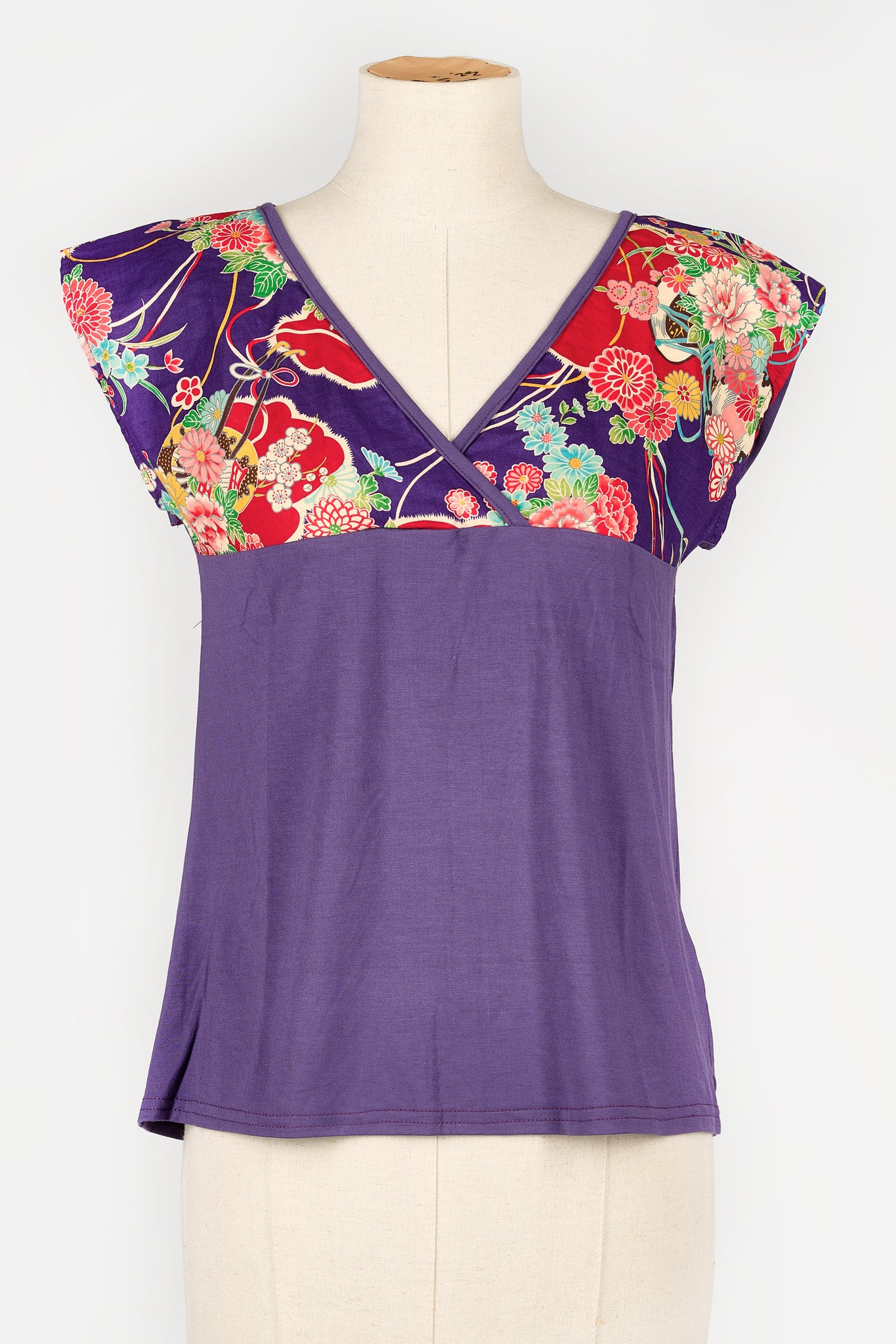 T-shirt NAOKO Kumo violet - Fleurs d'Ascenseurs