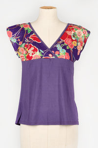 T-shirt NAOKO Kumo violet - Fleurs d'Ascenseurs