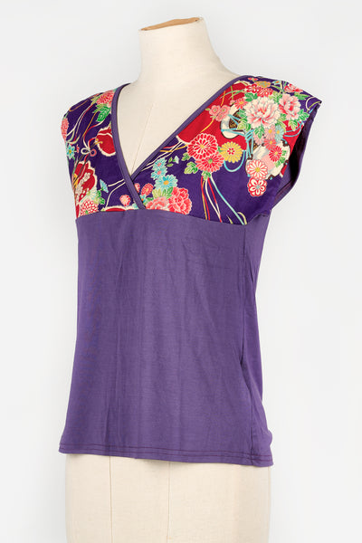 T-shirt NAOKO Kumo violet - Fleurs d'Ascenseurs