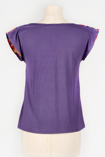 T-shirt NAOKO Kumo violet - Fleurs d'Ascenseurs