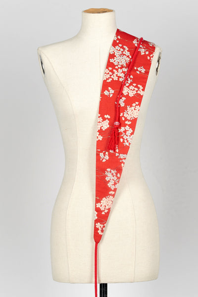 Ceinture OBI Sakura rouge - Fleurs d'Ascenseurs