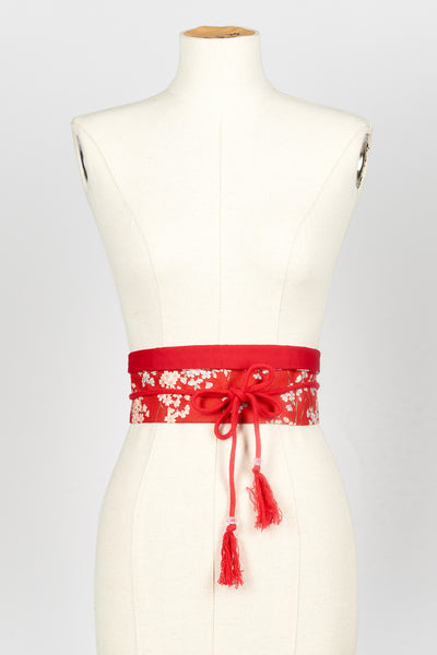 Ceinture OBI Sakura rouge - Fleurs d'Ascenseurs