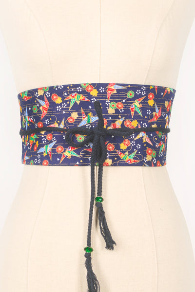 Ceinture OBI Mini origami marine - Fleurs d'Ascenseurs