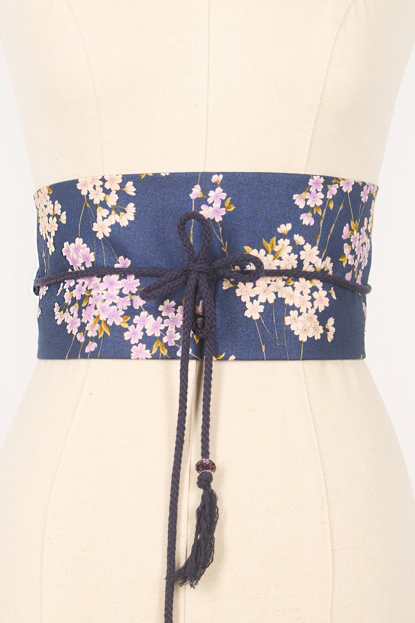 Ceinture OBI Sakura marine - Fleurs d'Ascenseurs