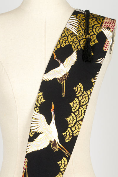 Ceinture OBI Grues Kanage noir