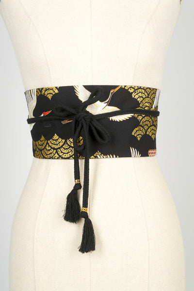 Ceinture OBI Grues Kanage noir