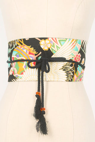 Ceinture OBI Temari noir - Fleurs d'Ascenseurs