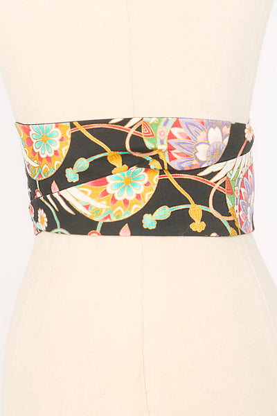 Ceinture OBI Temari noir - Fleurs d'Ascenseurs