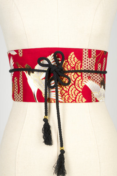 Ceinture OBI Grues Kanage bordeaux