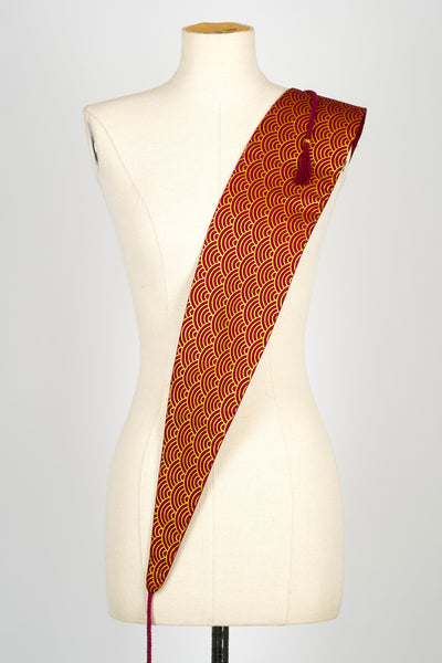 Ceinture OBI Seigaiha or bordeaux
