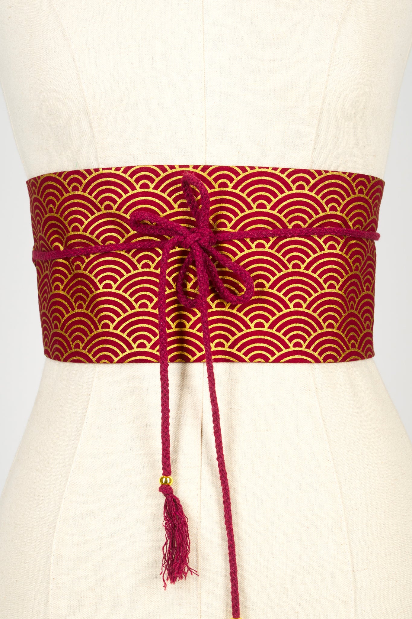 Ceinture OBI Seigaiha or bordeaux