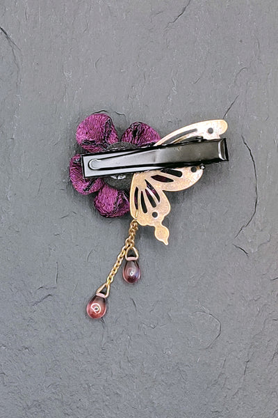 Barrette PAPILLON violet - Fleurs d'Ascenseurs