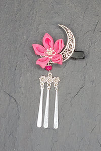 Barrette LUNA Rose - Fleurs d'Ascenseurs