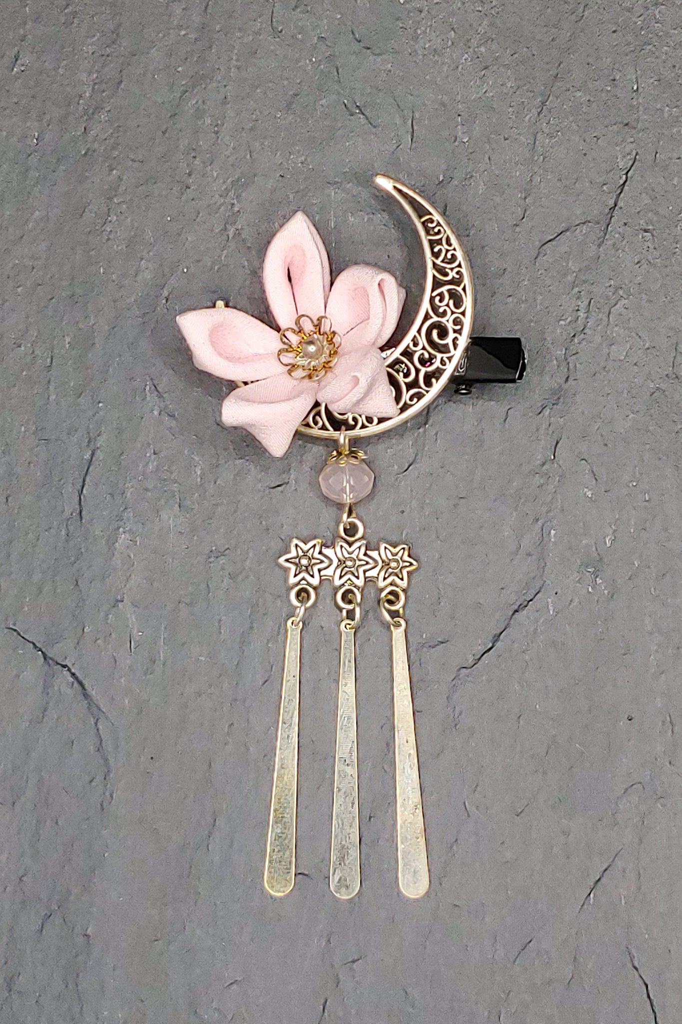 Barrette LUNA Rose pale - Fleurs d'Ascenseurs