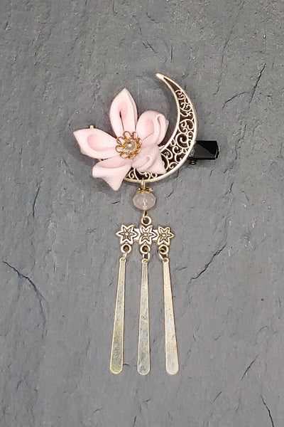 Barrette LUNA Rose pale - Fleurs d'Ascenseurs