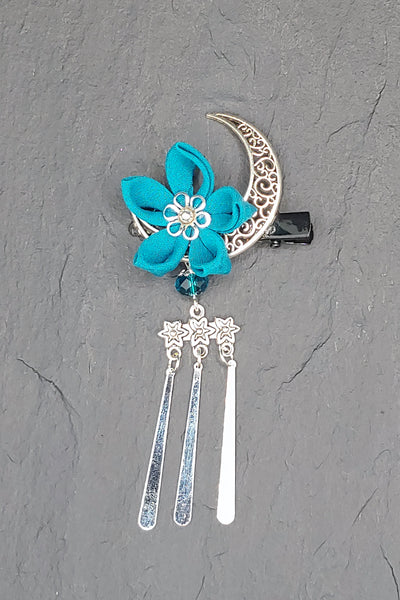  Barrette LUNA Turquoise - Fleurs d'Ascenseurs