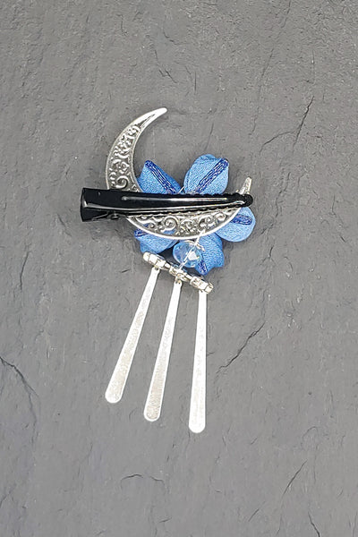  Barrette LUNA Vieux bleu - Fleurs d'Ascenseurs