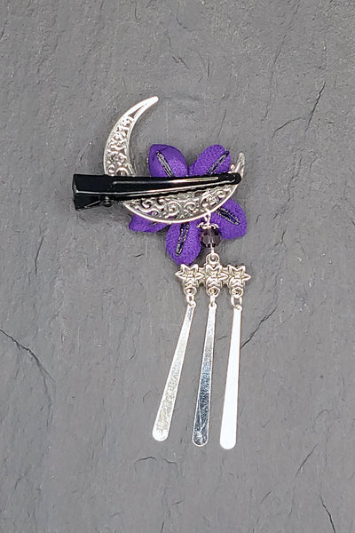 Barrette LUNA Violette - Fleurs d'Ascenseurs