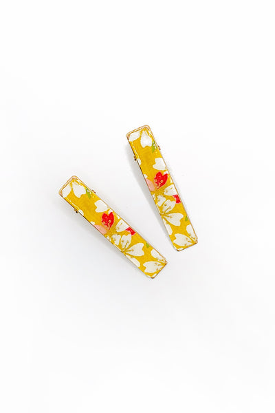 Petites pinces WASHI Cerisier jaune - Fleurs d'Ascenseurs