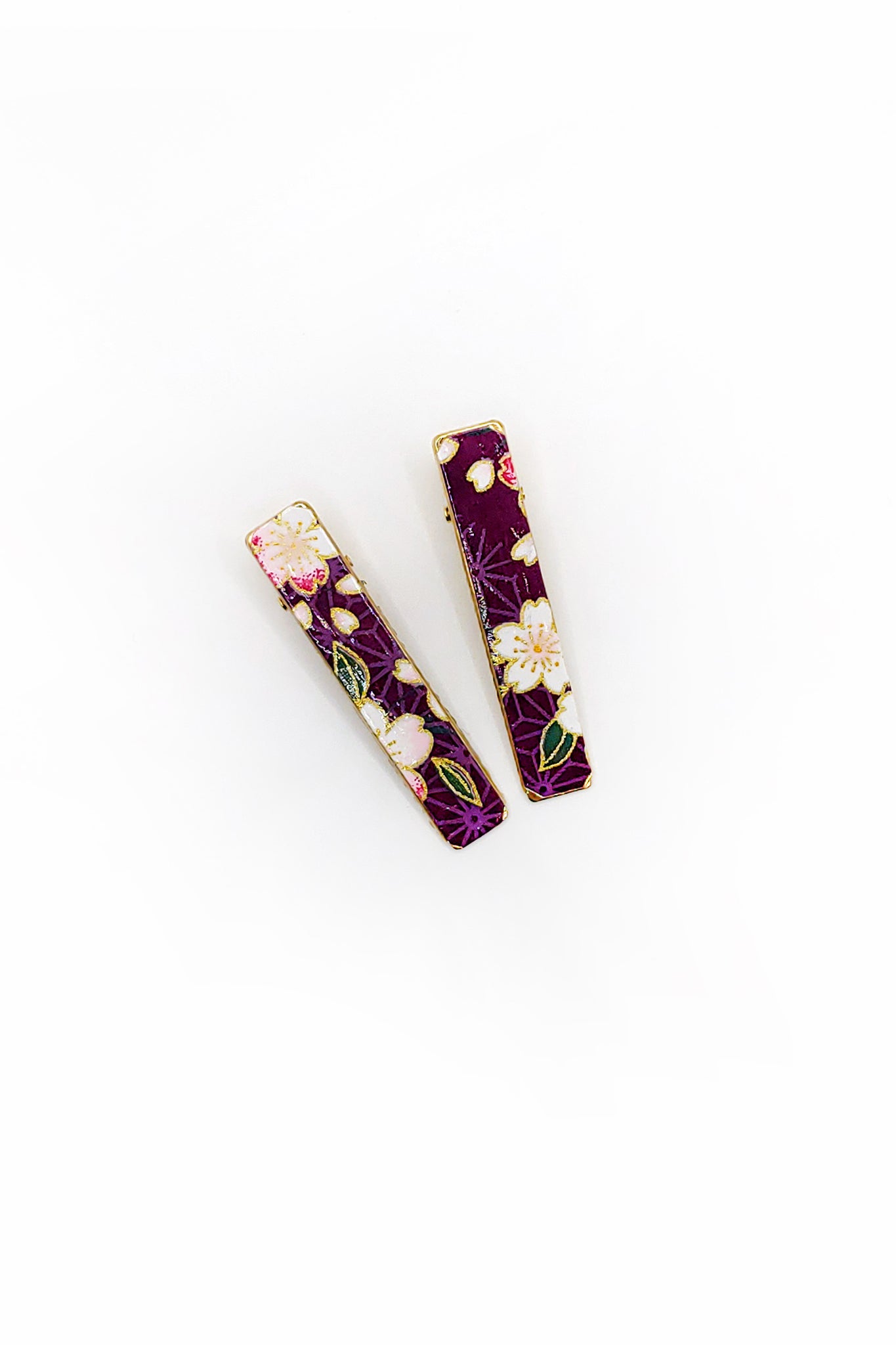 Petites pinces WASHI Sakura violet - Fleurs d'Ascenseurs