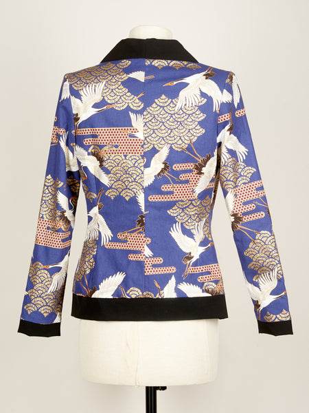 Veste tailleur KABUTO Grues Kanage marine dos - Fleurs d'Ascenseurs