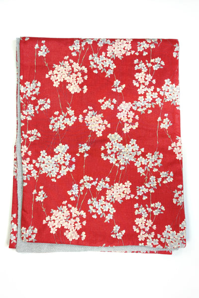 Echarpe chaude en tissu japonais sakura rouge