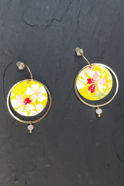 Boucles d'oreilles ASAHI Cerisier jaune