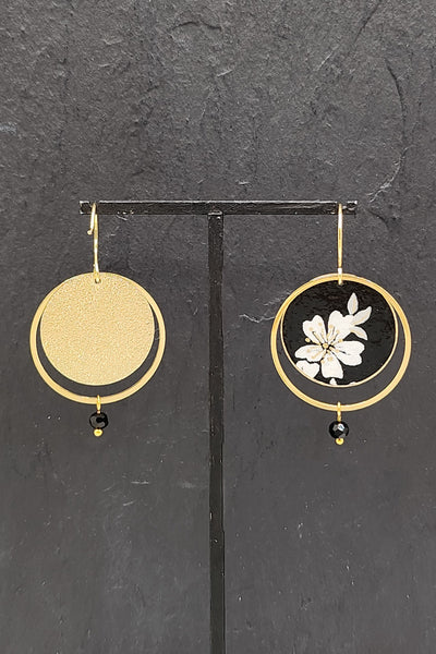 Boucles d'oreilles ASAHI Cerisier noir - Fleurs d'Ascenseurs