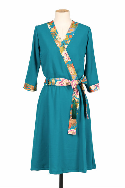 Robe IZUMI Hanabi turquoise - Fleurs d'Ascenseurs