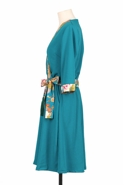 Robe IZUMI Hanabi turquoise - Fleurs d'Ascenseurs