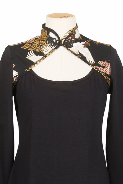 Robe YOKOHAMA Kanage noir - Fleurs d'Ascenseurs