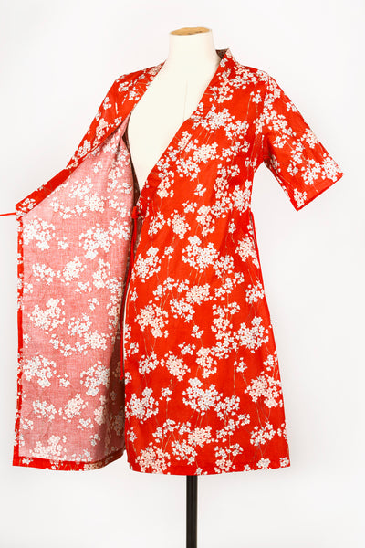 Robe japonaise YUKATA Sakura rouge - Fleurs D'Ascenseurs