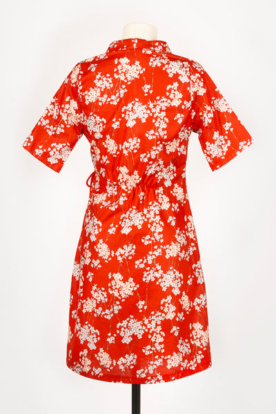 Robe japonaise YUKATA Sakura rouge - Fleurs D'Ascenseurs