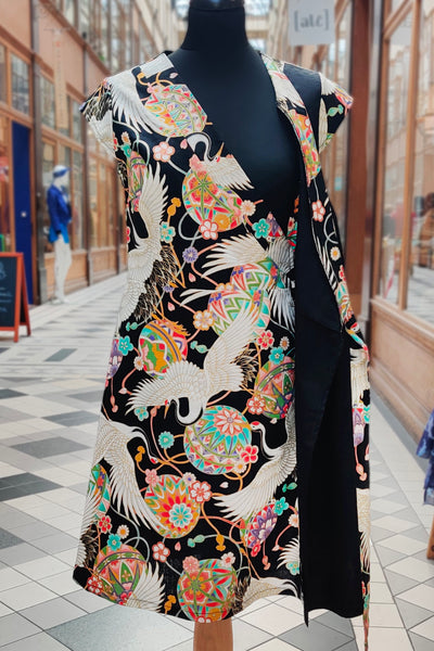 Robe japonaise NOA Temari noir - Fleurs d'Ascenseurs