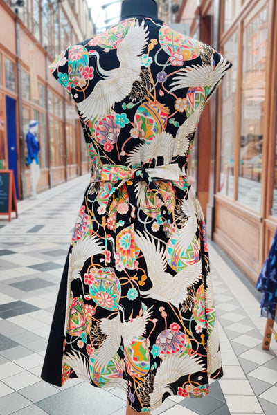 Robe japonaise NOA Temari noir - Fleurs d'Ascenseurs