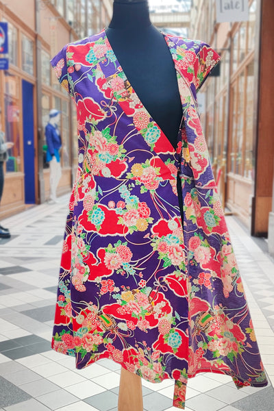 Robe japonaise NOA Kumo violet - Fleurs d'Ascenseurs