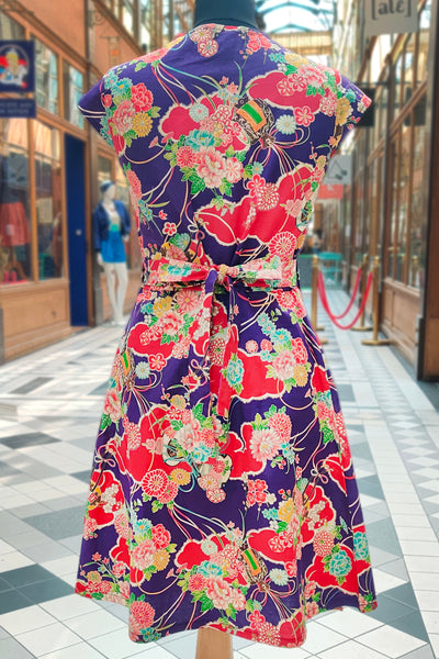 Robe japonaise NOA Kumo violet - Fleurs d'Ascenseurs