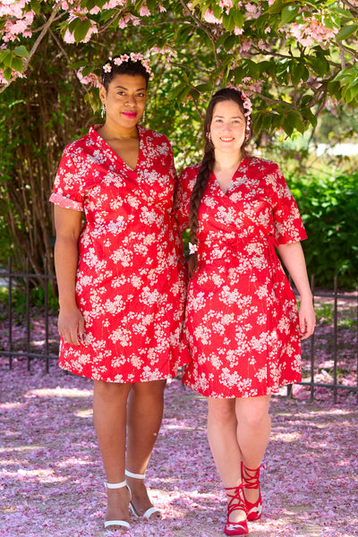 Robe japonaise CAPUCINE Musubi marine - Fleurs D'Ascenseurs