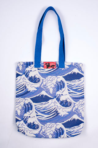 Sac totebag HOKUSAI vague bleu