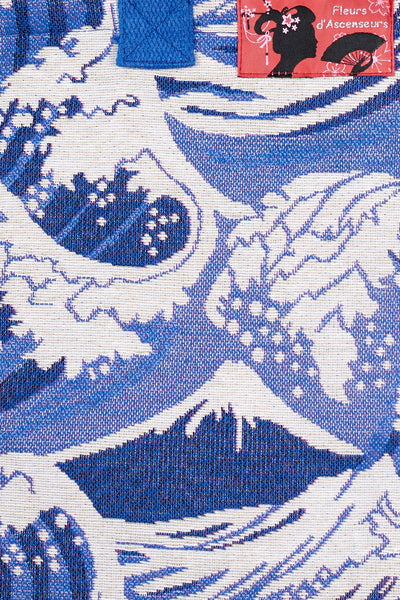 Sac totebag HOKUSAI vague bleu