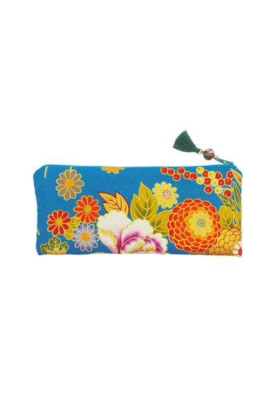 Trousse longue LOON Hanabi turquoise - Fleurs d'Ascenseurs