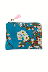 Trousse MOON Amandiers turquoise - Fleurs d'Ascenseurs